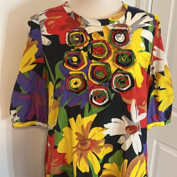 SEE BY Chloe Vintage Floral Multicolor Maximalist Mini Dress Size 10 - Picture 2 of 6